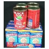 4pk Black top pink salmon 12oz cans.  Starkist
