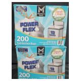 2- Power Flex 13 gallon trash bags 200 count each