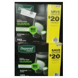 2 Depend men guards 112ct