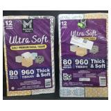 2- Ultra soft facial tissue 12 cube boxes each