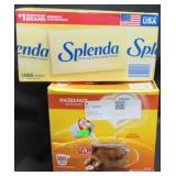1000ct Splenda sweetener packets. 180ct Hazelnut