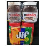 2pk 48oz jif creamy. 2pk Nutella 26.5oz hazelnut