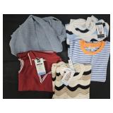 Women's size Large cardigan, dress and shirts.
