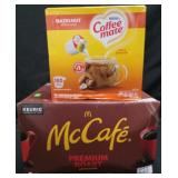 180ct Hazelnut coffee mate creamers. Mccafe 94ct