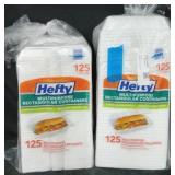 2 125ct hefty rectangular containers