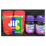 2pk jif creamy peanut butter 48oz.  2pk Welch's
