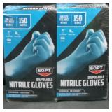 2pk eqpt 150ct disposable nitrile gloves chemical