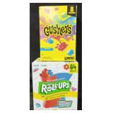 8pk gushers tropical. 64ct variety fruit roll ups