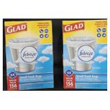 2- Glad 4 gallon trash bags 156 count each