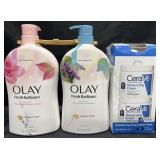 2-35 fl oz Olay body wash & 28 oz CeraVe