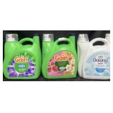 340 fl oz Gain detergent & 150 fl oz Downy soft