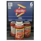 3pk prego spaghetti sauce. 6pk Barilla penne
