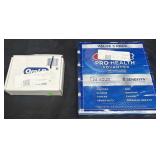 Crest toothpaste 5 pack. Oral B toothbrush