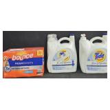 2- Tide laundry detergent 170oz each. Bounce