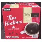 100ct kcups Tim Hortons original coffee