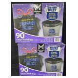 2- Power Flex 33 gallon trash bags 90 count each