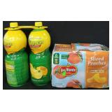 2pk real lemon juice. 6pk del monte sliced