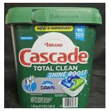 Cascade Total Clean dishwasher pacs 103 count
