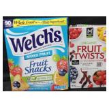 Opened box 90ct Welch's mixed fruit snacks. 12pk