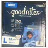 Goodnites size L 58ct