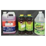 Sanitizer 1 gallon. 2- Pine Sol 60oz each. Odo