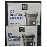 2- Commercial 33 gallon trash can liners 320
