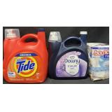 170 fl oz Tide detergent, 111 fl oz Downy fabric