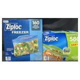 160 Ziploc half gallon freezer bags and 580