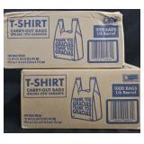 2- T-shirt bags 1/6th barrel. 1000 count each