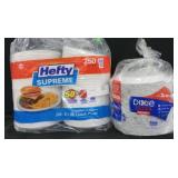 250ct hefty Supreme lunch plates. 186ct Dixie