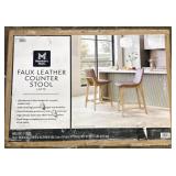 Faux Leather Counter Stool