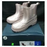 Girls size 2 sperry rose gold rain boots