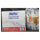 3000ct hefty paper wrapped jumbo straws. 172ct