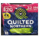 32 rolls Quilted Northern bathroom tissue