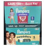 125 Pampers size 5 cruisers & 140 Pampers size 5