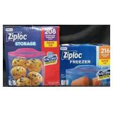 208 Zip-loc gallon storage bags & 216 quart