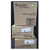 3- Reynolds square cake pans 12 count each