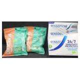 2- plackers floss picks 150 count each. Sensodyne