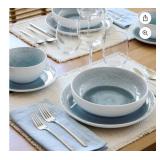 4-Piece Stoneware Reactive Pasta Bowl Set,