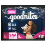 74ct Goodnites s/m43-68lbs nighttime underwear