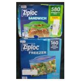160ct half gal ziploc freezer bags. 580ct ziploc