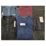Men's size 2XL sweaters and shorts and size 3XL