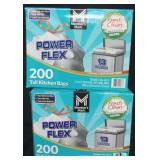2 200ct power flex 13gal tall kitchen bags