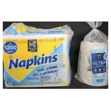 Napkins 1200 count. Paper dessert plates 330
