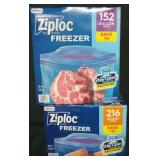 152ct gallon ziploc freezer bags. 216ct quart