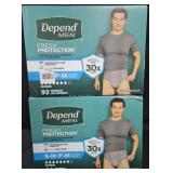 2- Depends Men's protection underwear size Small