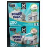 2 200ct power flex 13gal tall kitchen bags