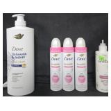Dove shampoo 33.8oz. 3- Dove aerosol deodorant