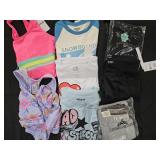 Girl's size 14/16 bathing suits, shirts and