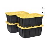 27 Gallon Heavy-Duty Black and Yellow Storage